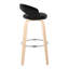 Tabouret de bar à hauteur fixe avec pivot en bois et velours avec repose-pieds rond en métal - ensemble de 2-125535659-125535658