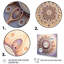«Ethereal Fractal Mandal» en mauve et jaune I - ensemble de reproductions d'art sur toile Boho Mandala-93336075