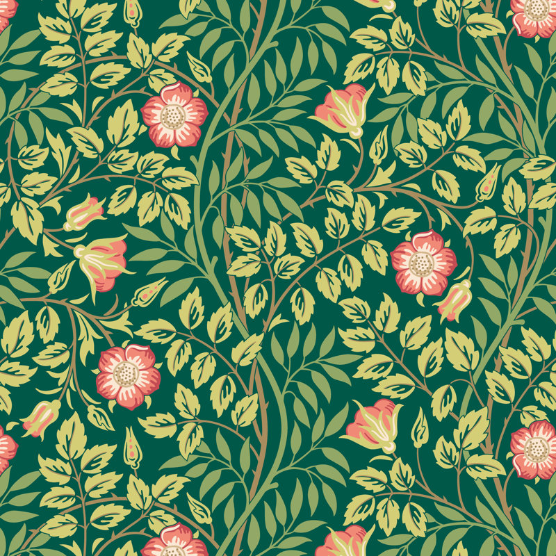 Padstow 10m x 50cm Matte Wallpaper Roll, Forest Green
