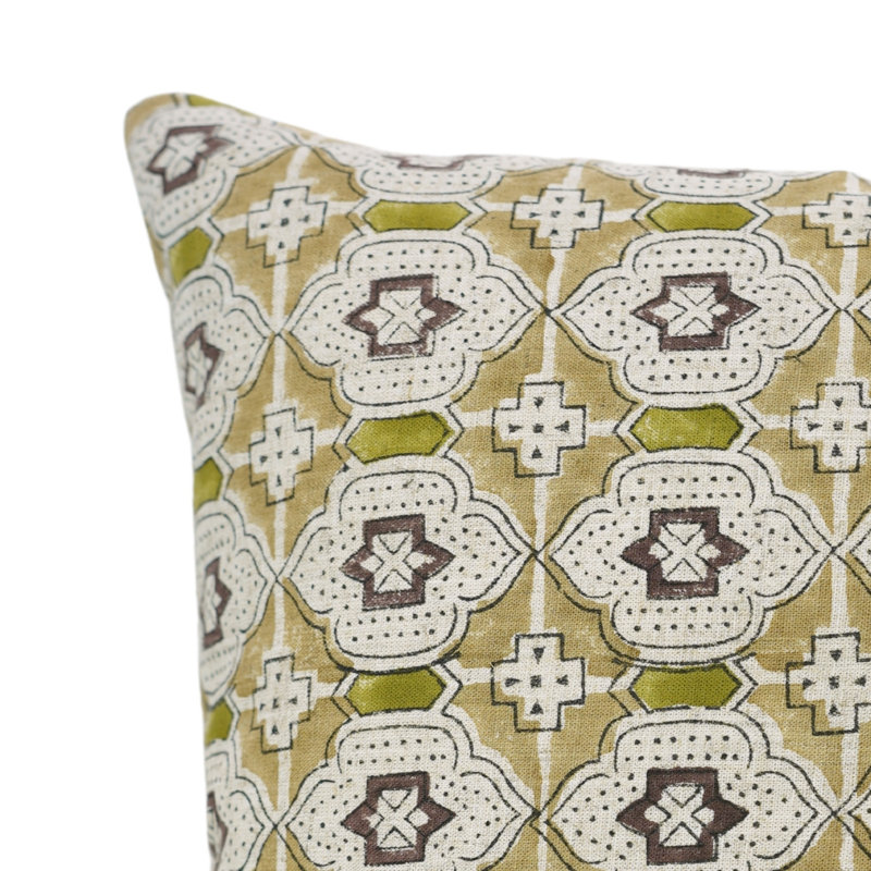 Housse de coussin en lin viscoélastique Fabividine, décoration d'automne (Jharoka), Carré, H 18 po x l 18 po, Brun