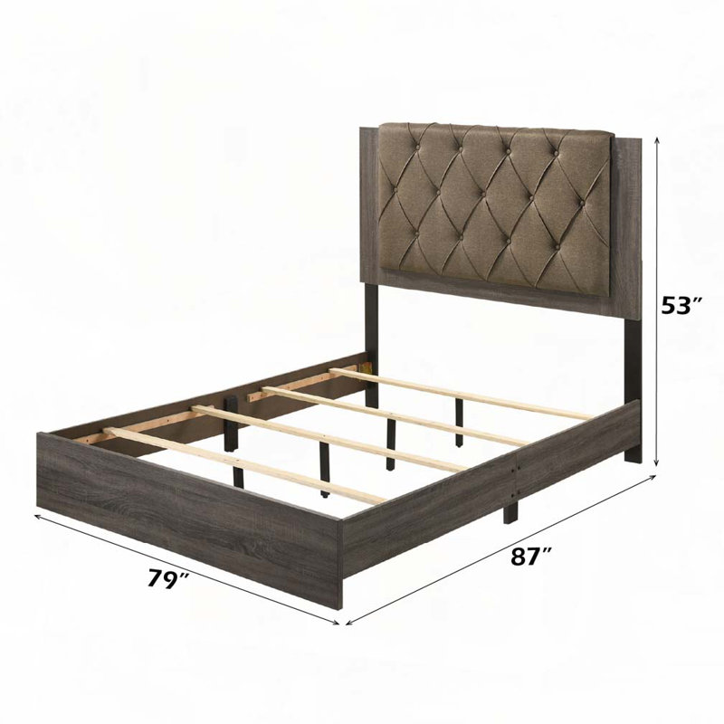 Rustic Gray Oak Finish Bed