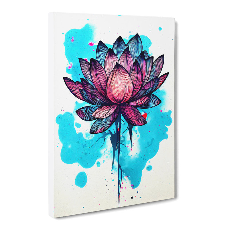 Lotus Flower Splash - Wrapped Canvas, 50cm H x 35cm W x 3cm D