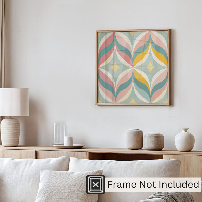 Abstract Retro Groovy 70s Pattern VI Retro Unframed Art Print, 10" H x 10" W