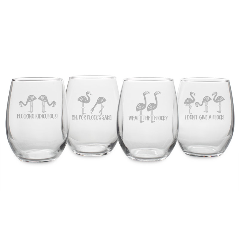 Flocage ridicule 4 pièces 21 oz. Ensemble de verres à vin sans pied