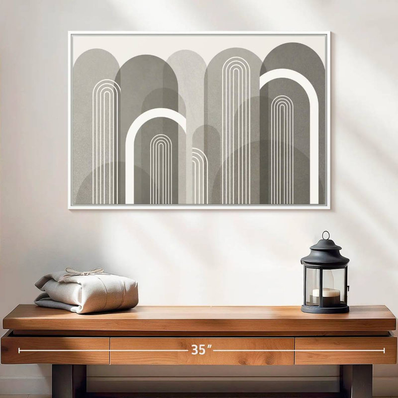 Pierre arches Mid-Century, Cadre flottant blanc, 25 po x 17 po