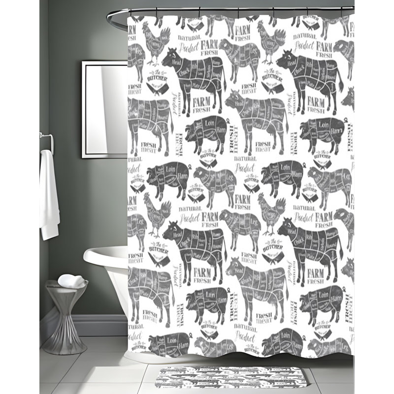 Rideau de douche simple Finthcliffe, H 83 po x l 70 po