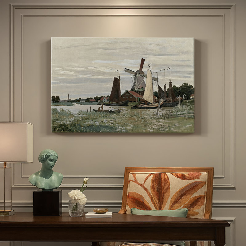 Windmill at Zaandam-Claude Monet-Gallery Wrapped Canvas-1871, 24 x 36