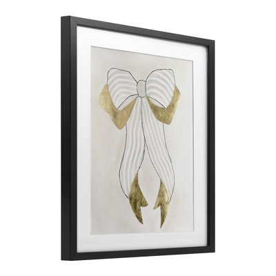 Neutre Glam Ribbon, impression encadrée sous verre, design par Vanna Lam