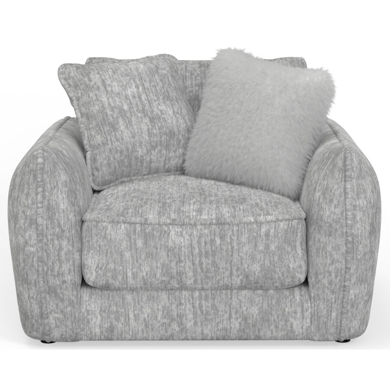 Chaise large et demi Jesni, Polyester gris