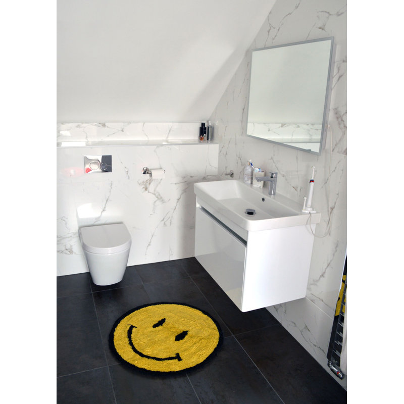 Creager Smiley Face Round Bath Mat