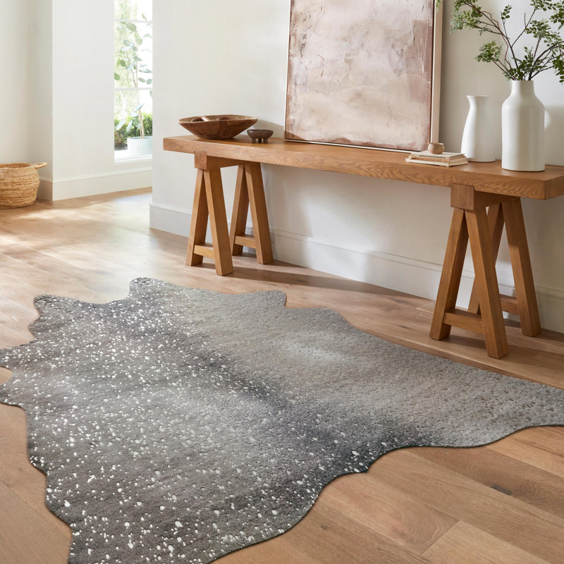 Duran Graphite/Silver Area Rug, Rectangle 5' X 6'6"