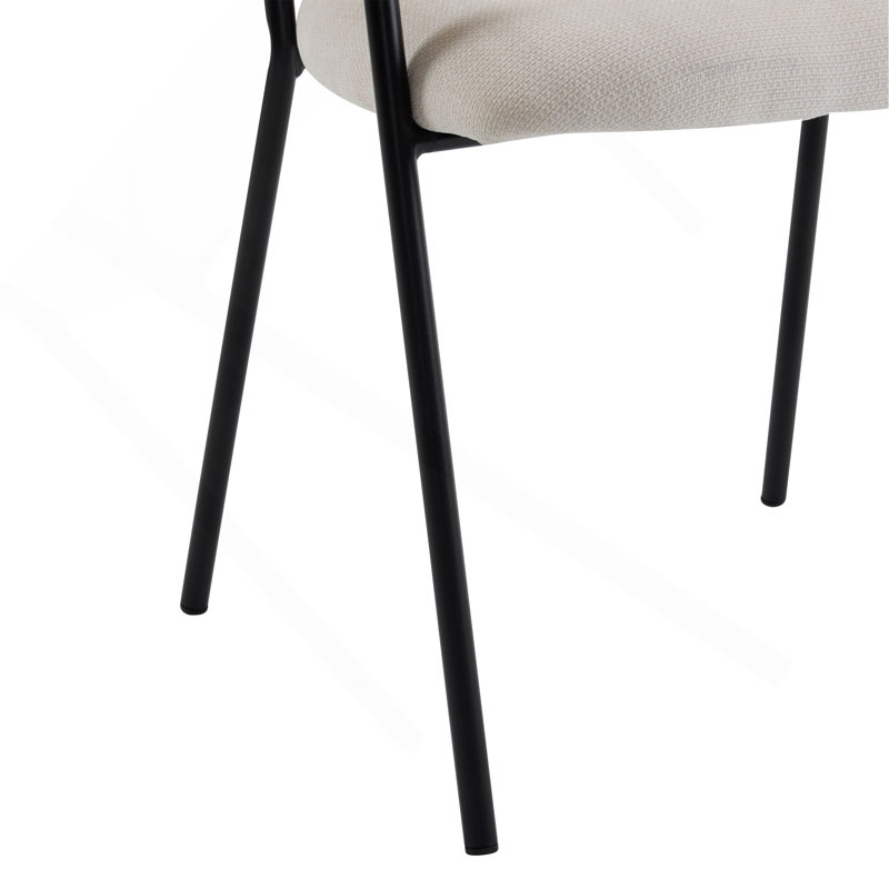 Modern Upholstered Arm Dining Chair Set Of 2, Beige