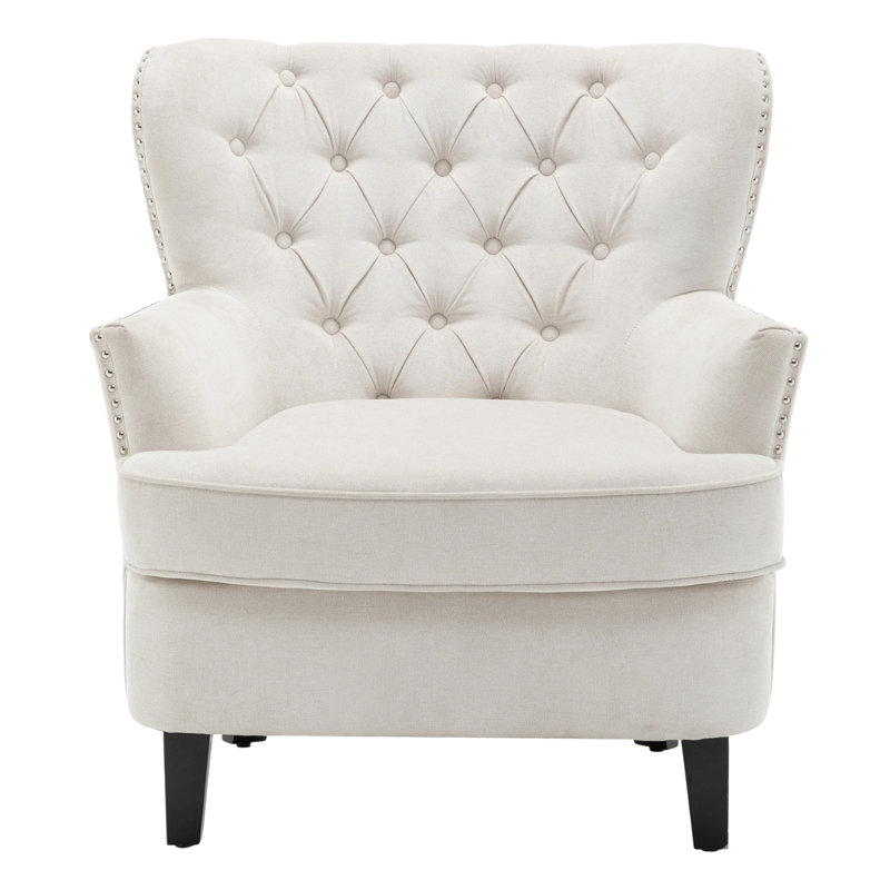 Acevedo Upholstered Accent Chair, Cream