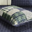Courtepointe 3 pièces bleu marine - réversible, motifs patchwork et écossais, microfibre douce, taies décoratives à fermeture à glissière / rembourrage en coton bleu marine,-119379831-119379830