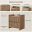 Bethlehem Modern Fluted 2-Drawer Nightstand With Charging Station-1625884268