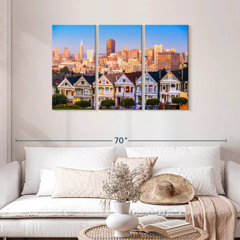 Sebbie Alamo Square Painted Ladies, 28" H x 45" W