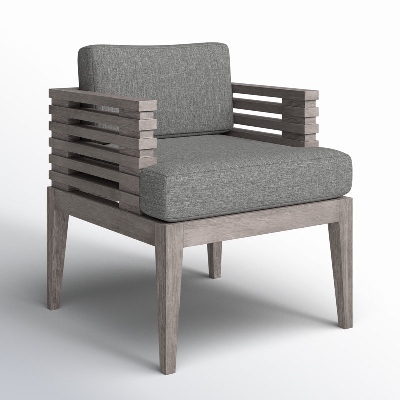 Fauteuil de patio avec coussin Aerilyn, Gris (performance)