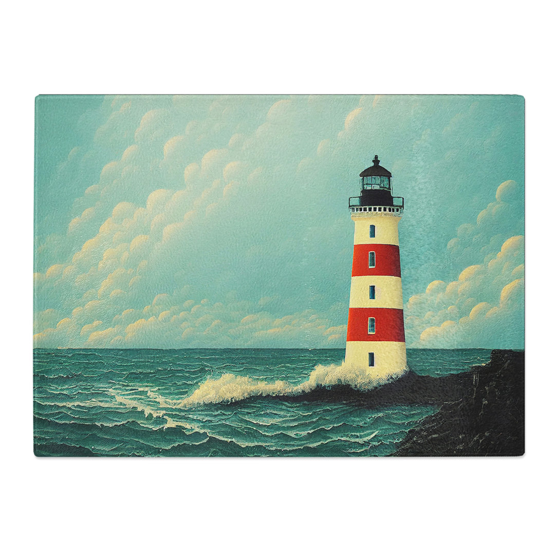 Imaginative Lighthouse  Glass Chopping Board