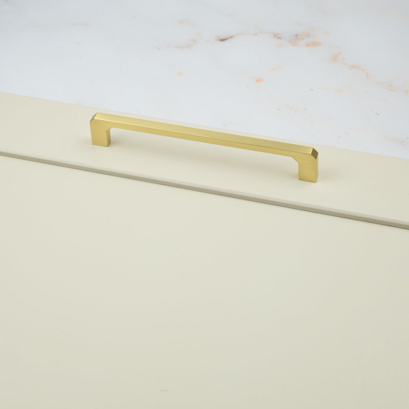 Brushed Brass Angled End D-Bar Handles, 160mm