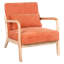 Fauteuil Mid-Century moderne, fauteuil d'appoint avec structure en bois massif et coussin lombaire amovible pour le salon, la chambre à coucher, le bureau