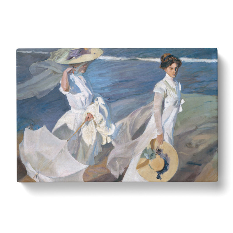 Women Walking on the Beach by Joaquin Sorolla Y Bastida - Wrapped Canvas, 40cm H x 60cm W x 3cm D