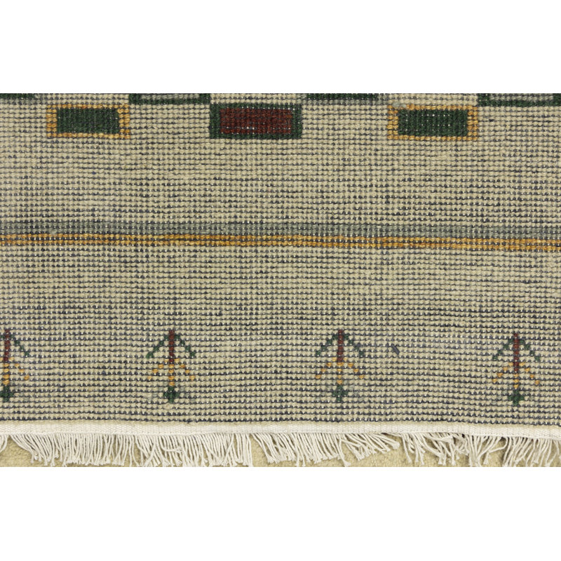 Tapis crème en laine noué à la main