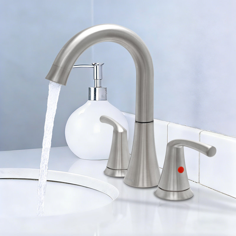 Widespread 2-handle Bathroom Faucet with Drain Assembly, Chrome