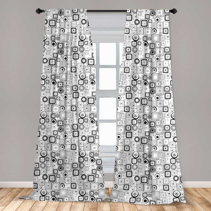 Geometric Semi-Sheer Rod Pocket Sliding Panel, 28" x 84"