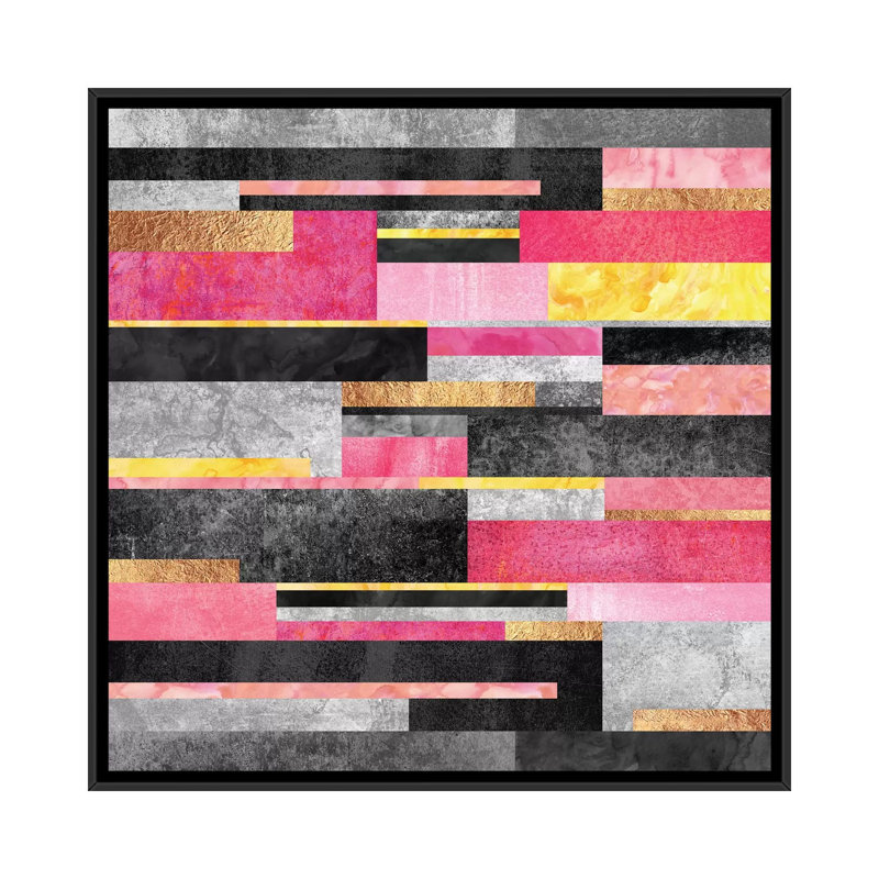 « big city fille », impression sur toile, H 18 po x l 18 po x P 1,5 po, Toile avec cadre noir, Pas de tapis