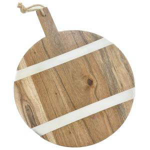 Planche à fromage Millwood Pines Dresdyn, H 0,50 po x l 15,25 po x P 17 po, Brun / blanc