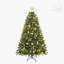 Arbre de Noël artificiel 7,5 pi pré-éclairé: 550 lumières à DEL blanc chaud, 1350 pointes en PVC et aiguille dure, conception à branches articulées, support en métal robuste, apparence réaliste-1251960108