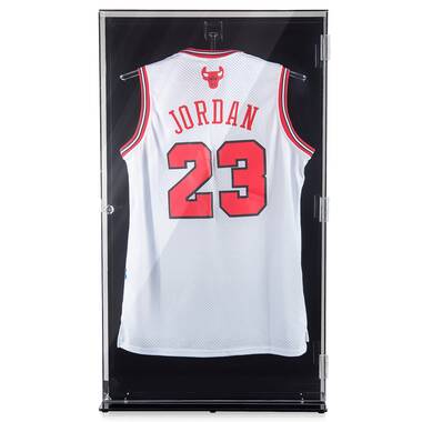  HOMCOM 35” x 26” UV-Resistant Sports Jersey Frame Display Case  - Cherry Brown : Sports & Outdoors