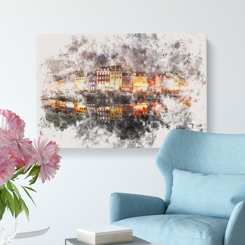 Nyhavn Canal in Denmark - Wrapped Canvas, 35cm H x 50cm W x 3cm D