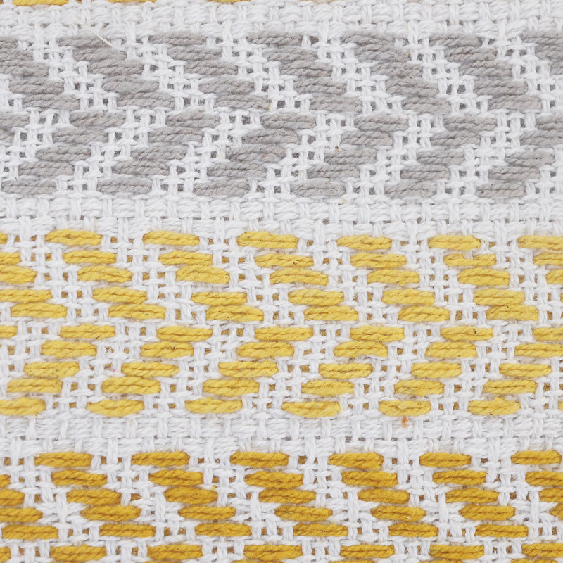Ensemble de 2 coussins décoratifs en coton à chevrons tissés à la main, Housse de coussin seulement - sans coussin, Jaune