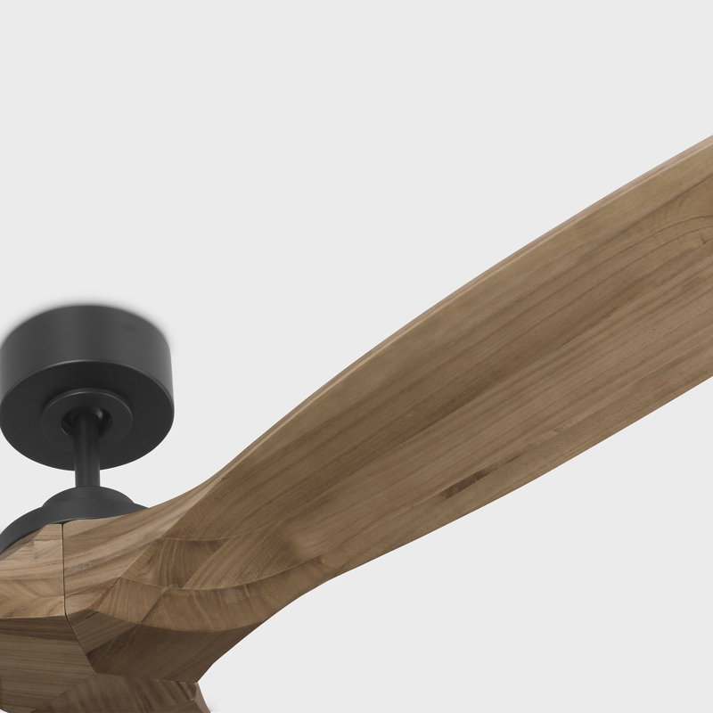 Visual Comfort Fan Collins Smart 70 Indoor Ceiling Fan with Threaded Downrod, Natural Honey blades and Handheld Remote