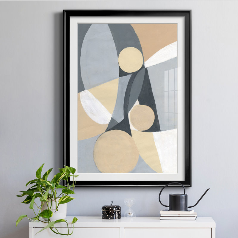 Millenium I par Merri Pattinian - reproduction d'art sur papier encadrée, Cadre noir, H 30,5 po x l 42,5 po x P 1,5 po