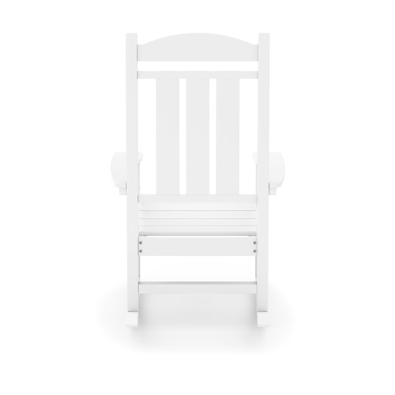 Fauteuil à bascule blanc - fabriqué avec du bois d'œuvre de couleur classique qui rehausse la beauté extérieure