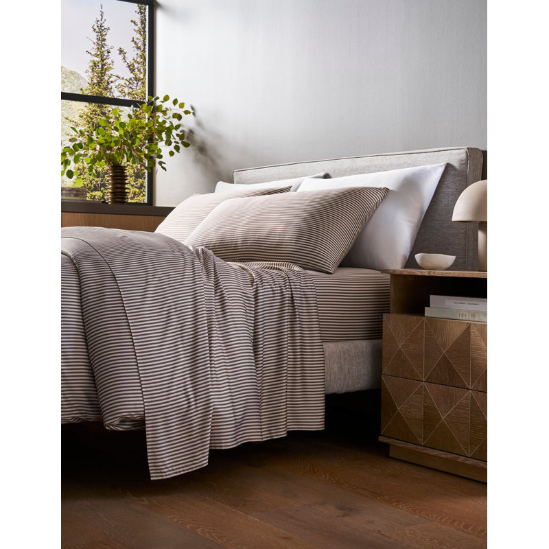 Bamboo Duvet Cover, King Duvet Cover, Classic Stripe in Ebony