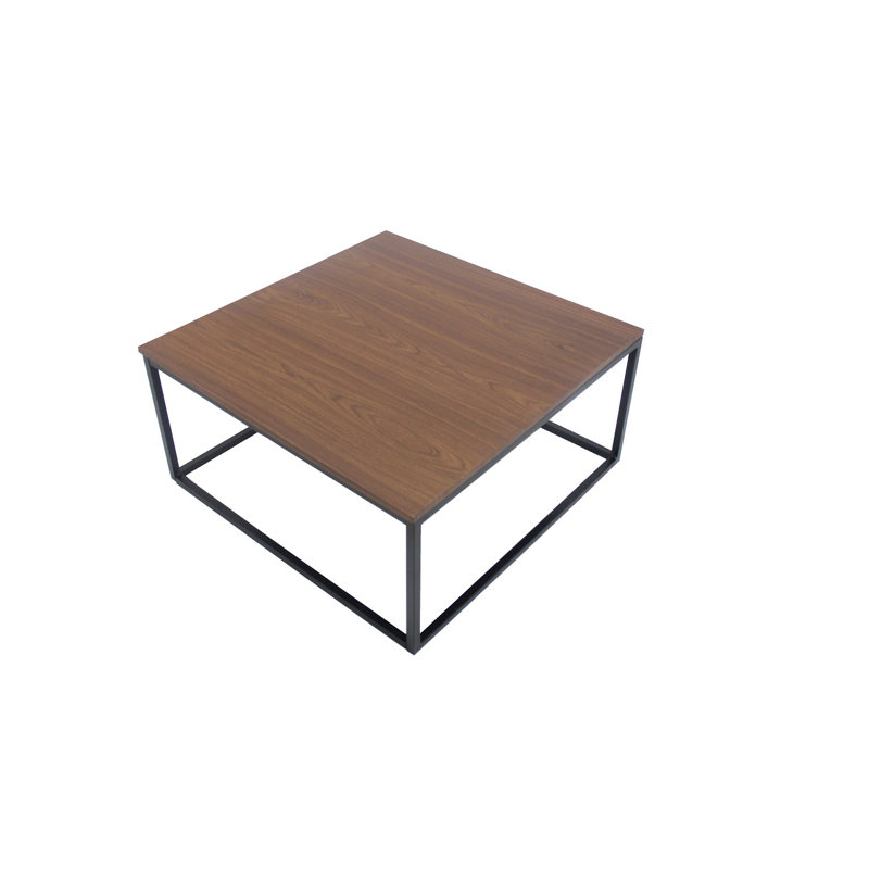 Deveraux Glass Top Coffee Table, Walnut