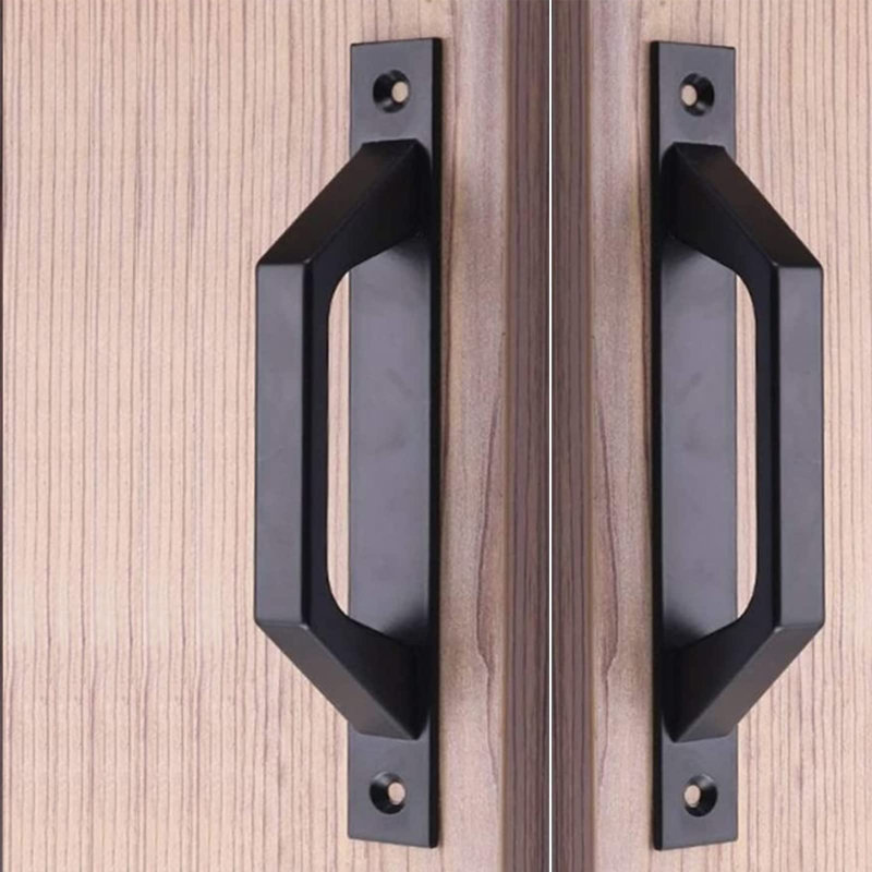 4 pièces Poignée de porte de grange coulissante en acier au carbone 19,6 cm