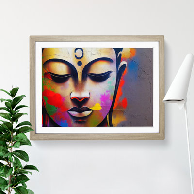 XH1022-6565X Paint Drip Buddha Vol.2 1 Piece Single Picture Frame Wall Art