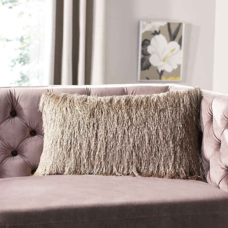  Indoor/Outdoor Throw Pillow, 14" x 24", Champagne