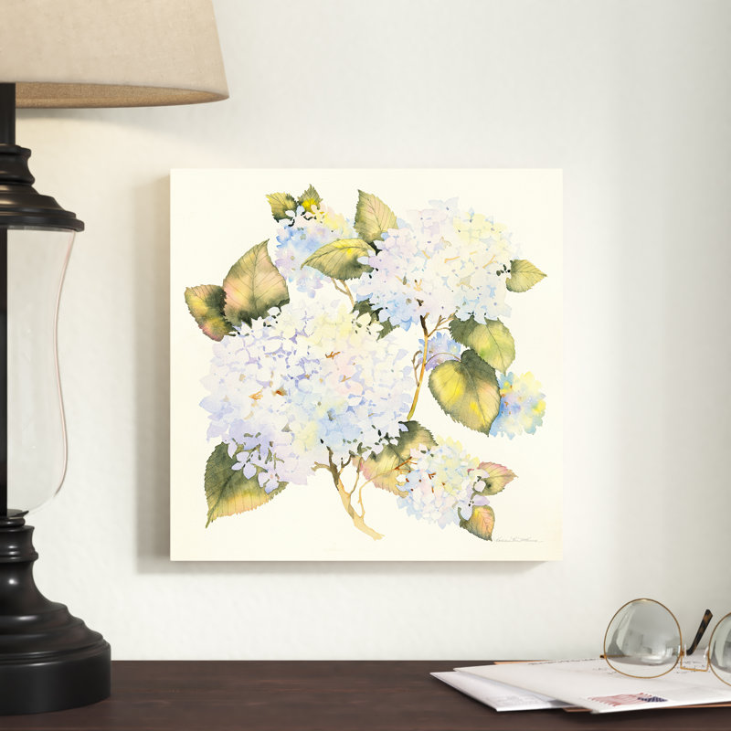 «Hydrangeas» par Kathleen Parr McKenna, reproduction d'art sur toile non encadrée, H 12 po x l 12 po