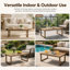 Table basse en rotin et osier pour terrasse