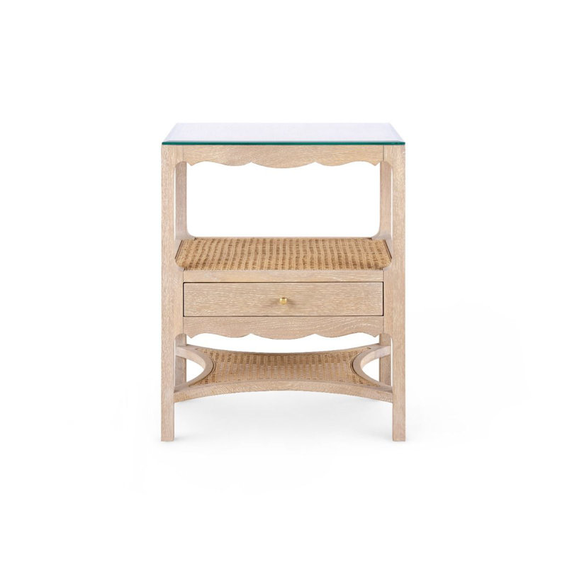 Glass End Table, Brown