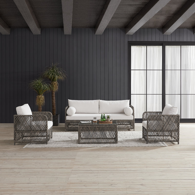 Cobe 4pc Wicker Outdoor Sofa Patio Furniture Set