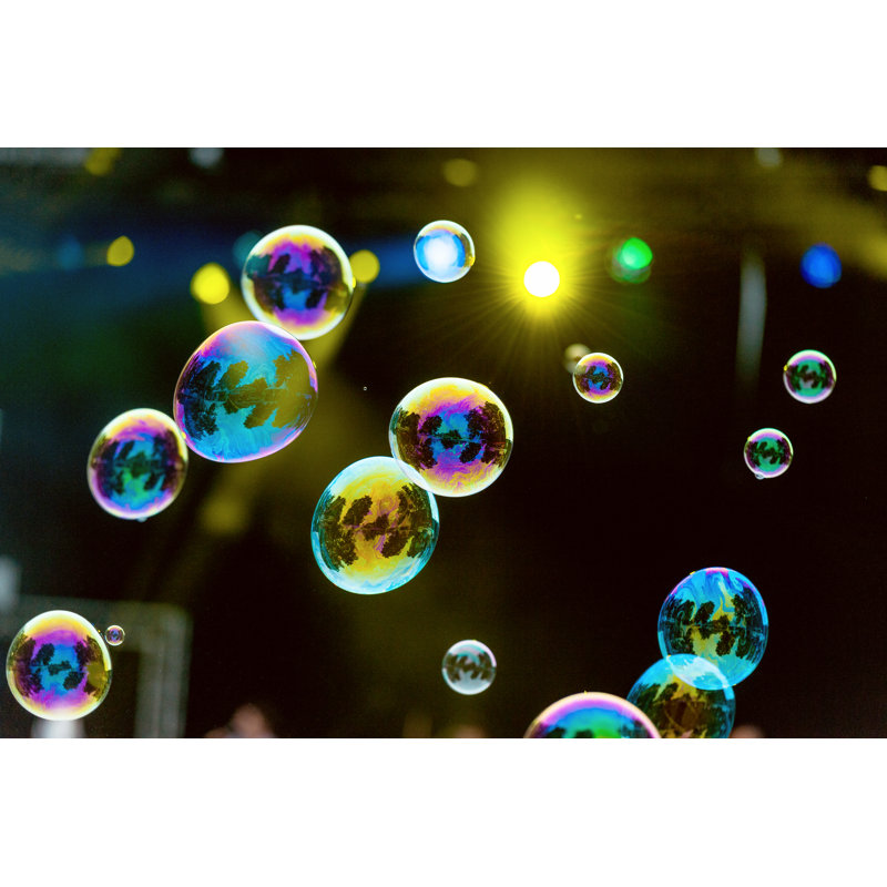 Rainbow Bubble With Reflections - Wrapped Canvas Print, 61cm H x 91cm W