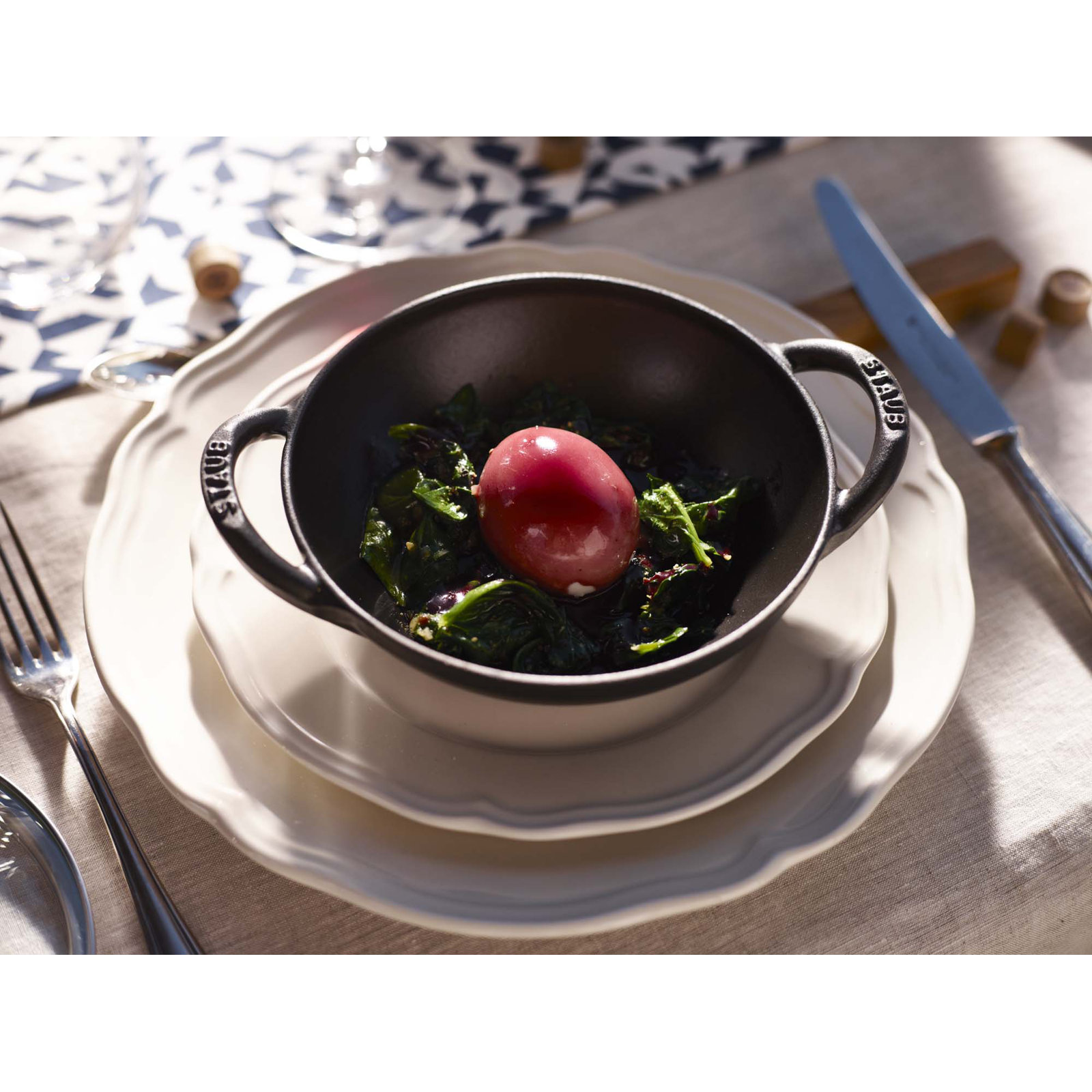 Staub Minis Cast Iron 0.5-qt Baby Wok, Black Matte
