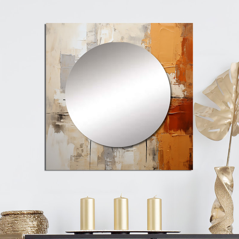 Aidenjohn - Miroir abstrait carré, art mural pour salle de bain, 23 po x 23 po