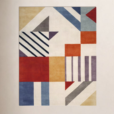Tripoli Ivory Multi Hand-Tufted Geometric Rug